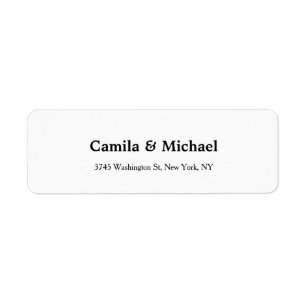 Wedding Elegant Minimalist White Plain Label