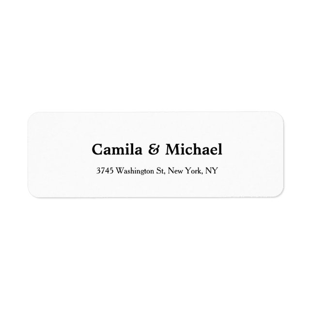 Wedding Elegant Minimalist White Plain Label (Front)