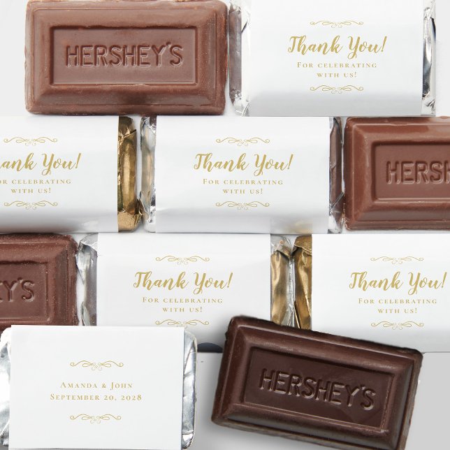 Wedding Elegant Modern Calligraphy Script Gold Hershey's Miniatures (Wedding Elegant Modern Calligraphy Script Gold Hershey's Miniatures)