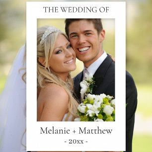 Wedding Elegant Modern Chic White Selfie Frame