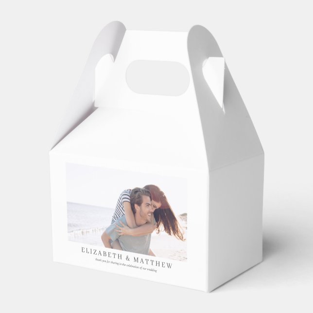 Wedding | Elegant Modern Custom Photo Favor Boxes (Front Side)