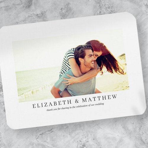 Wedding  Elegant Modern Custom Photo Magnet