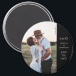 Wedding Elegant Modern Save the Date Photo Magnet<br><div class="desc">Send your guests a long lasting treat with this save the date circular magnet.</div>