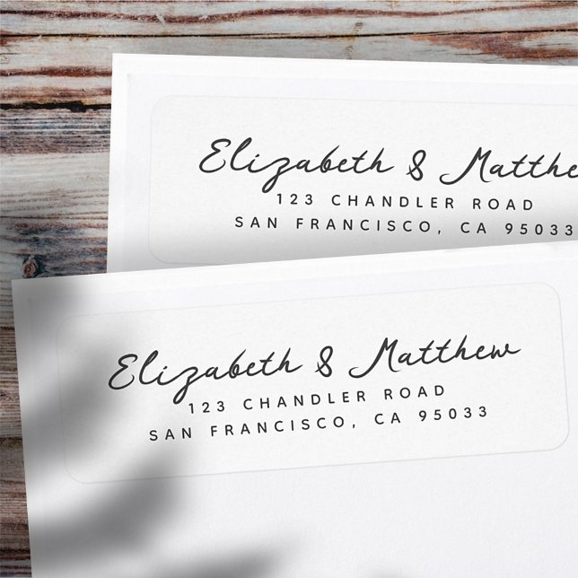 Wedding Elegant Modern Script Chic Return Address Label (Creator Uploaded)