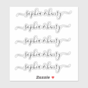 Wedding Elegant Modern Script Couple Names Sticker