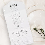 Wedding Elegant Modern Simple Chic Foliage Qr Code All In One Invitation at Zazzle