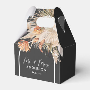 Wedding elegant natural botanical pampas grass fav favor boxes