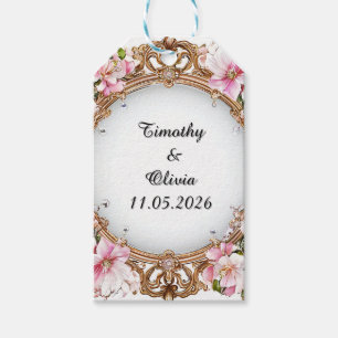 Wedding Elegant Ornate Floral Frame Gift Tags