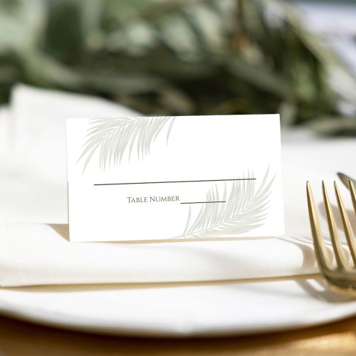 Wedding Elegant Palm Leaves Reception Seating Place Card