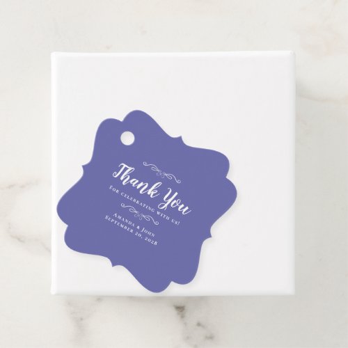  Wedding Elegant Periwinkle Calligraphy Thank You  Favor Tags