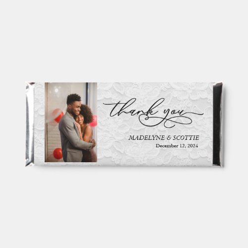 Wedding Elegant Photo Thank You Lace Look Hershey Bar Favors