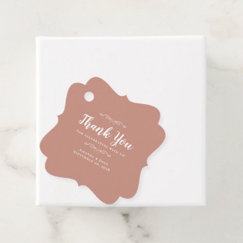  Wedding Elegant Rose Gold Calligraphy Thank You Favor Tags