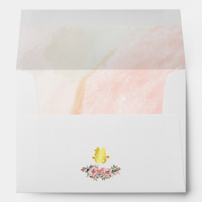 Wedding elegant rustic dusty pink floral envelope (Back (Bottom))
