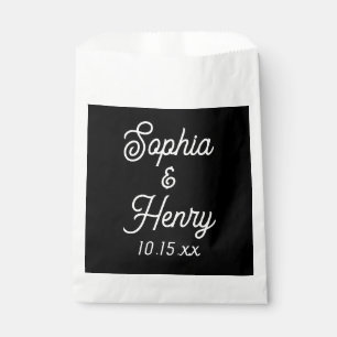 Wedding Elegant Script Black Modern Typography Favor Bag