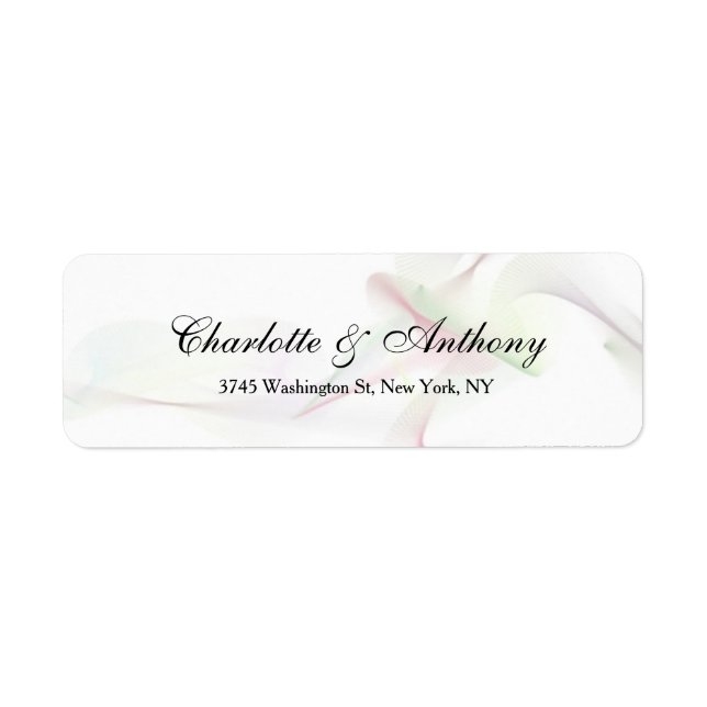 Wedding Elegant Script Creative Abstract Curves Label (Front)