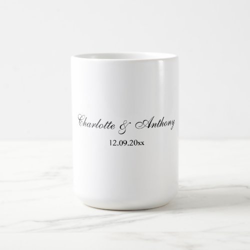 Wedding Elegant Script Creative Black White Coffee Mug
