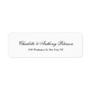 Wedding Elegant Script Creative Black White Family Label