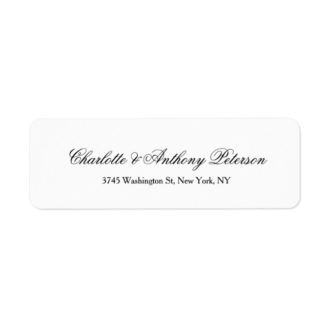 Wedding Elegant Script Creative Black White Family Label (Front)