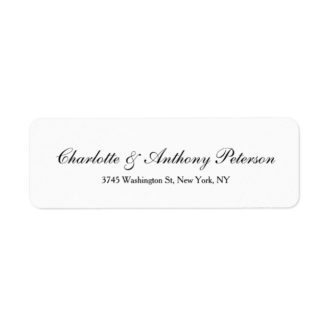Wedding Elegant Script Creative Black White Family Label (Front)