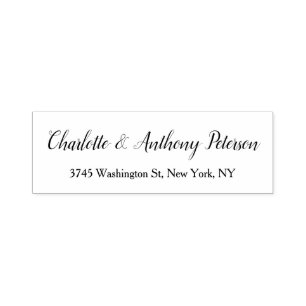 Wedding Elegant Script Creative Black White Family Self-inking Stamp