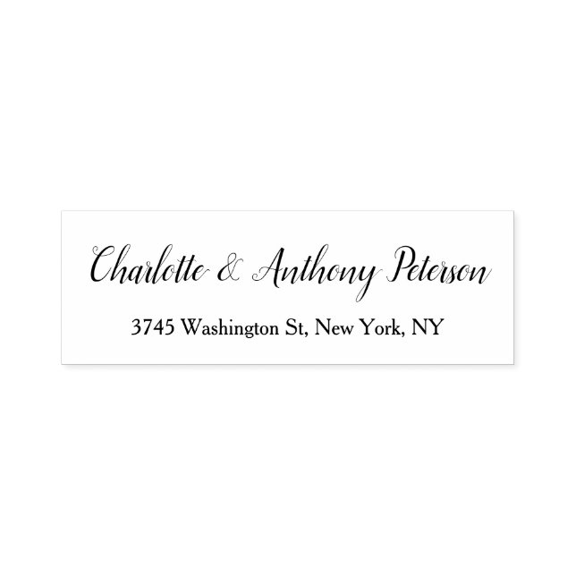 Wedding Elegant Script Creative Black White Family Self-inking Stamp (Design)