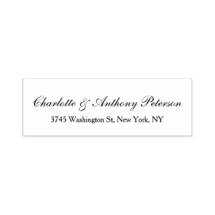 Wedding Elegant Script Creative Black White Family Self-inking Stamp