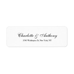Wedding Elegant Script Creative Black White Label