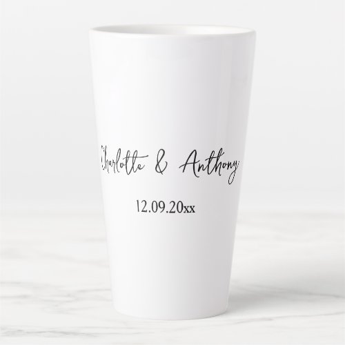 Wedding Elegant Script Creative Black White Latte Mug