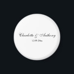 Wedding Elegant Script Creative Black White Magnet<br><div class="desc">This Simplicity style is everything. Simple but truly makes a professional beautiful statement.</div>