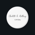 Wedding Elegant Script Creative Black White Magnet<br><div class="desc">This Simplicity style is everything. Simple but truly makes a professional beautiful statement.</div>