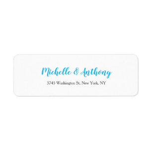 Wedding Elegant Script Creative Sky Blue White Label