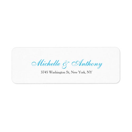 Wedding Elegant Script Creative Sky Blue White Label