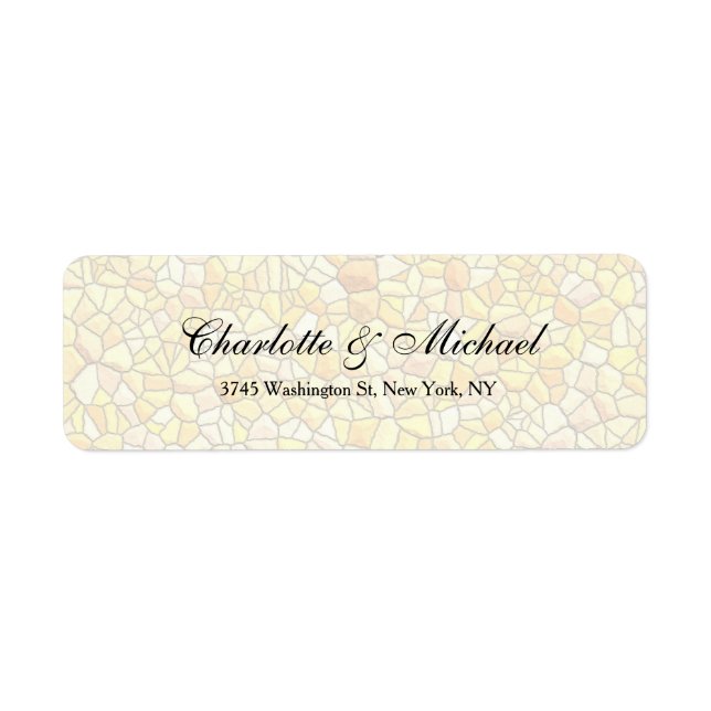 Wedding Elegant Script Creative Stone Design Label (Front)