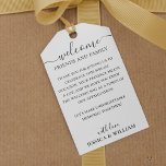 Wedding Elegant Script For Guests Welcome Bag Gift Tags<br><div class="desc">Make sure your guests feel extra special with our Wedding Welcome Bag tag. Its beautiful and sophisticated script lettering adds elegance and a personal touch to each bag or gift. Show your guests the love and appreciation they deserve by making their welcome bags even more special. All text style, colors,...</div>