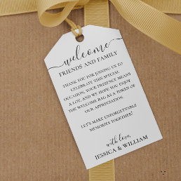Wedding Elegant Script For Guests Welcome Bag Gift Tags