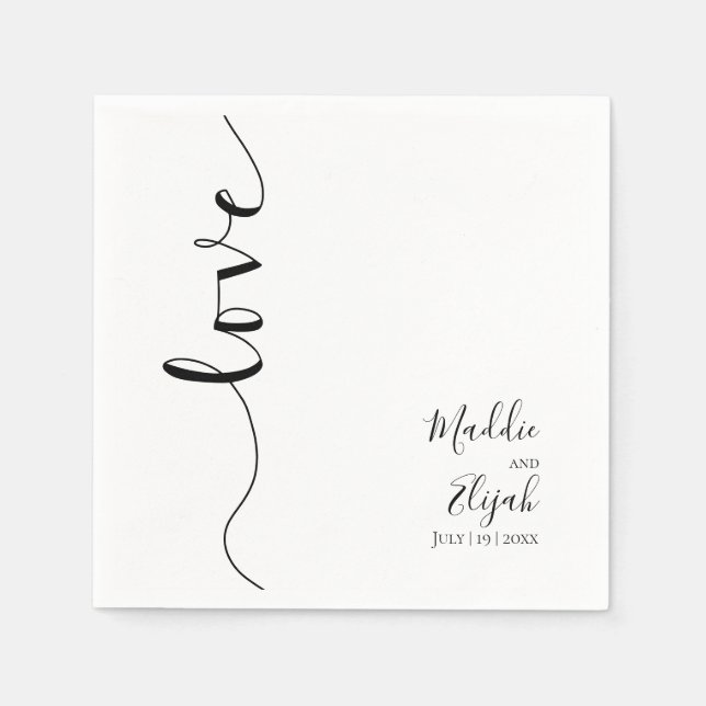 Wedding, Elegant, Simple, Typography, Script, Napkins (Front)