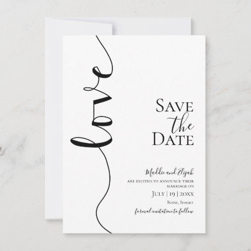 Wedding, Elegant, Simple, Typography, Script, Save The Date