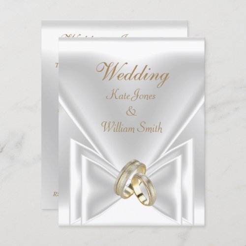 Wedding Elegant White Gold Rings Invitation