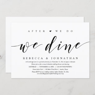 Wedding Elopement, After We Do, We Dine Invitation