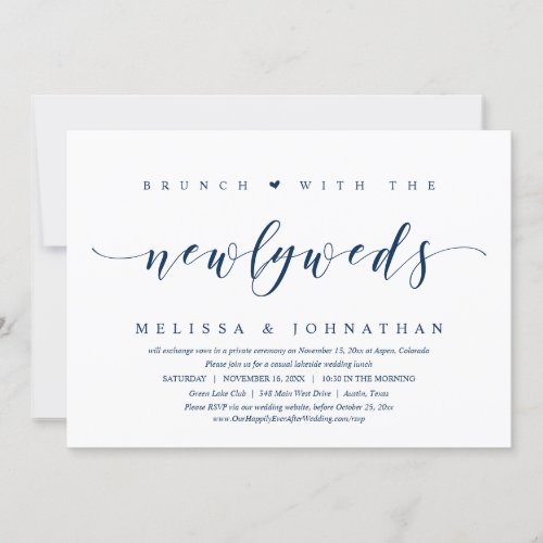 Wedding Elopement Brunch With the Newlyweds Invit Invitation