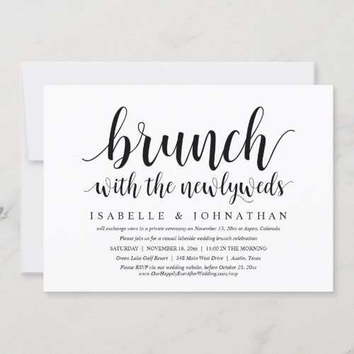 Wedding Elopement Brunch with the Newlyweds Invitation
