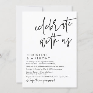 Wedding Elopement Dinner, Modern Casual Script Invitation