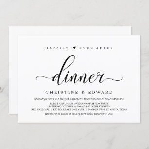 Wedding Elopement, Elegant Reception Party  Invita Invitation