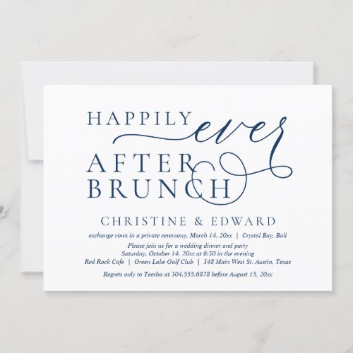 Wedding Elopement Happily Ever After Brunch Invit Invitation