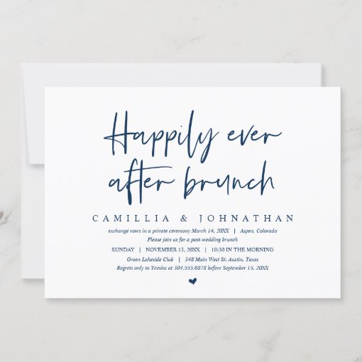 Wedding Elopement Happily Ever After Brunch Invit Invitation Zazzle 4153