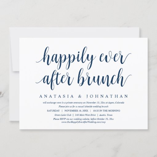 Wedding Elopement Happily Ever After Brunch Invit Invitation Zazzle 3922