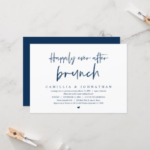 Wedding Elopement, Happily Ever after brunch Invitation