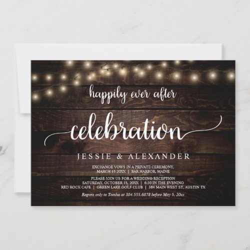 Wedding Elopement Happily Ever After Celebration Invitation