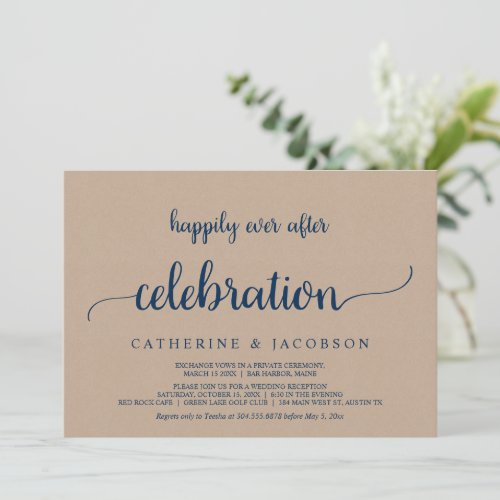 Wedding Elopement Happily Ever After Celebration  Invitation