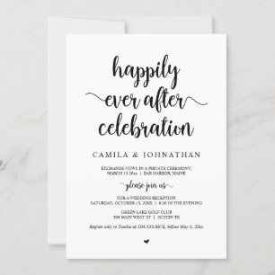 Wedding Elopement, Happily Ever After Celebration Invitation